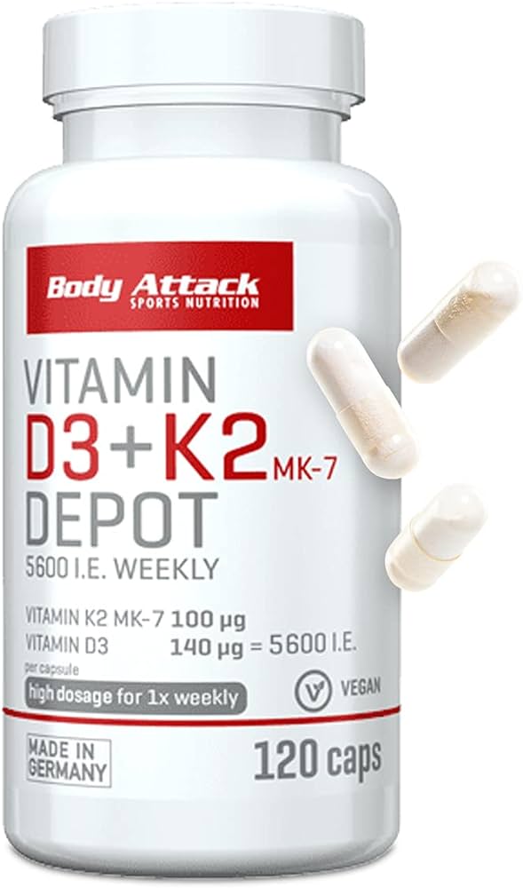 Body Attack Vitamin D3 + K2 120 caps