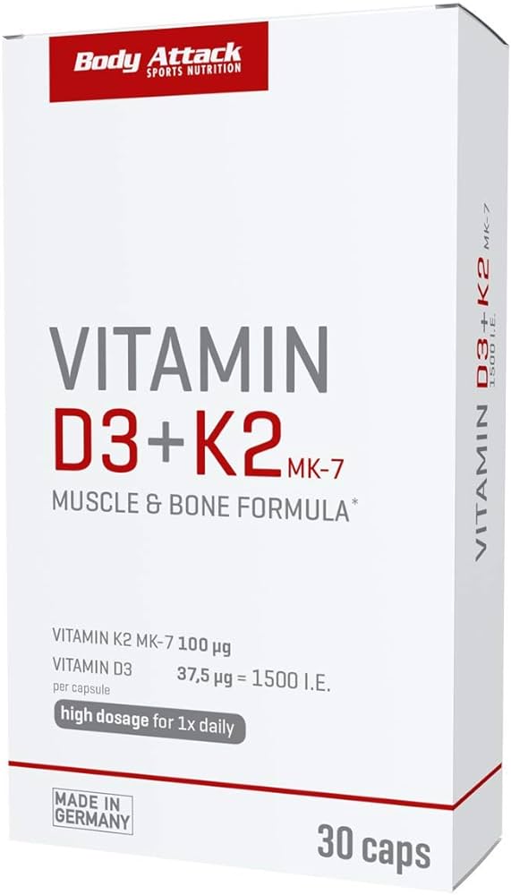 Body Attack Vitamin D3+K2 30 caps
