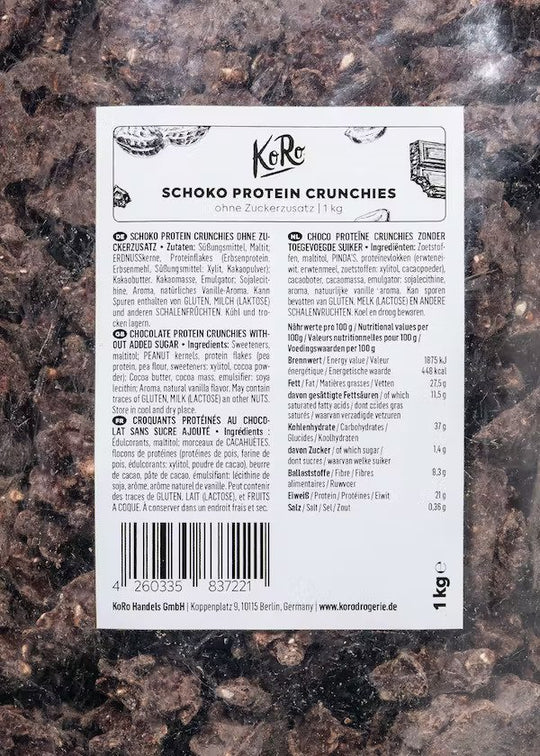 Koro Schoko Protein Crunchies ohne Zuckerzusatz 1Kg